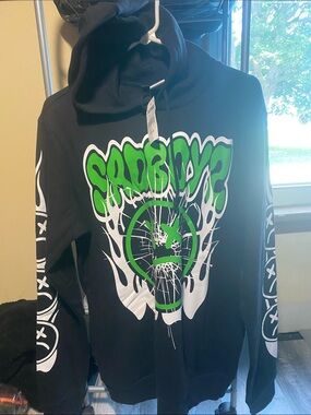 Zumiez Black Hoodie with Green and White Graphic